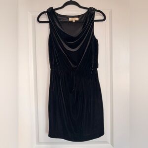 Aidan by Aidan Mattox Black Draped Velvet Mini Dress